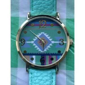 Accutime Gold Tone Multicolored Dial Women’s Quartz Watch